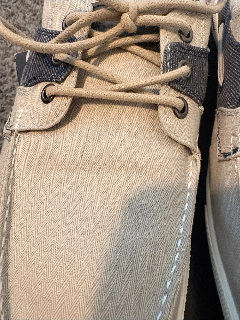 Kenneth Cole Men's Casual Canvas Boat Shoes - Beige/Navy